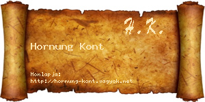 Hornung Kont névjegykártya
